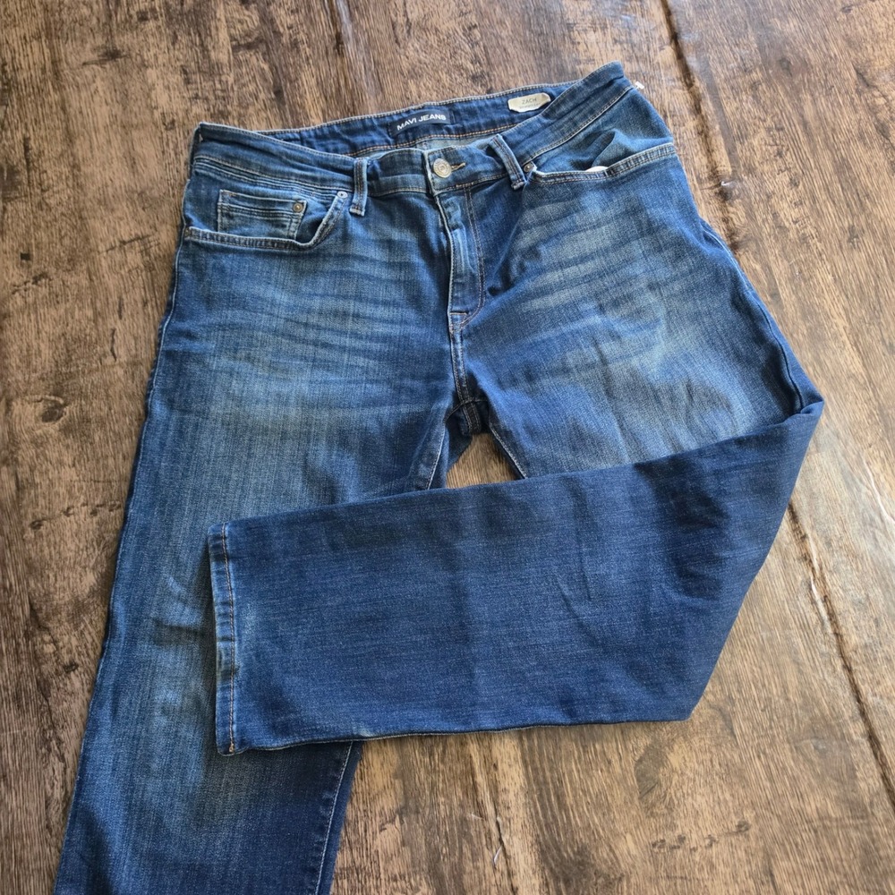 MAVI Zach Straight Leg Jeans Mens 34 Blue Dark Wash Stretch Denim